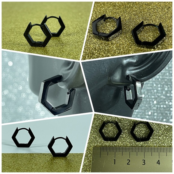 7 Pair Stainless Steel Earrings Unisex